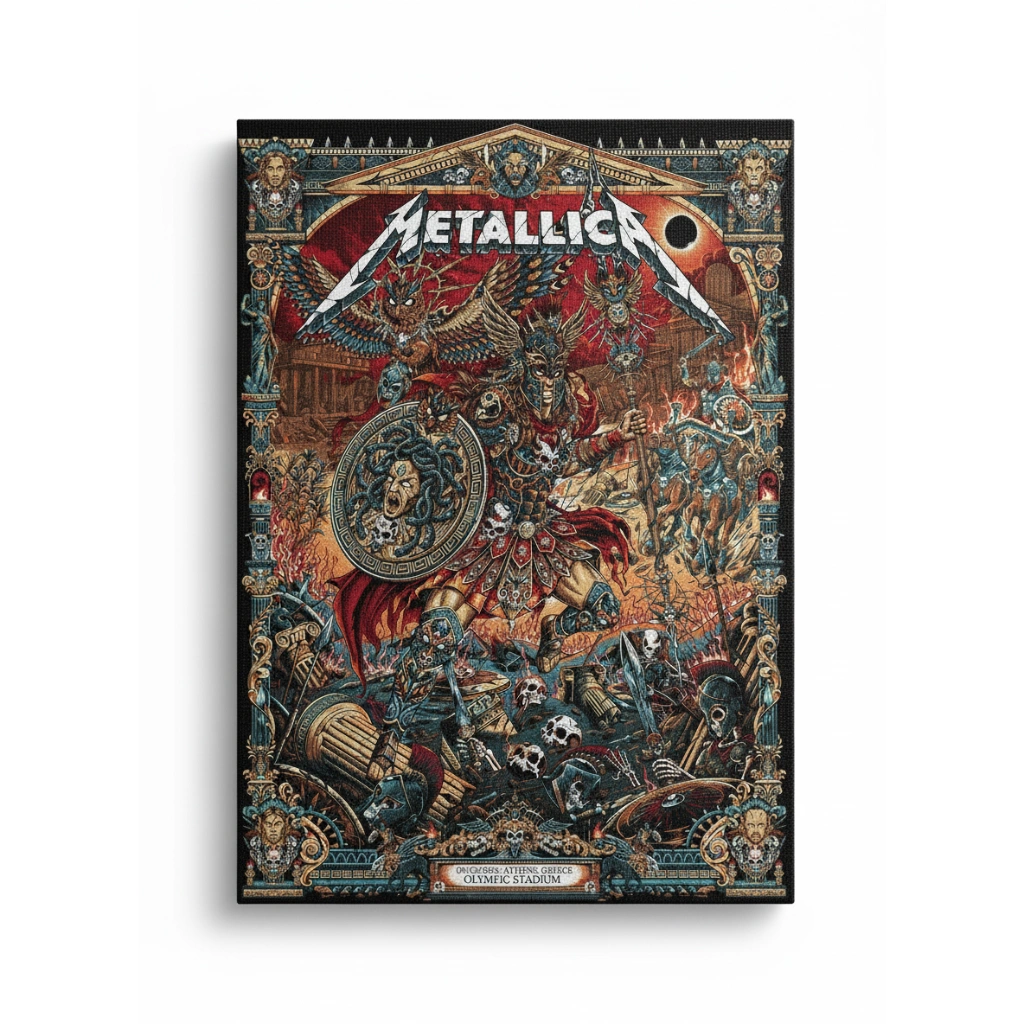 Metallica Concert Poster Olympic Stadium Athens Greece Dark May 9 2026 - Zonebrick.com