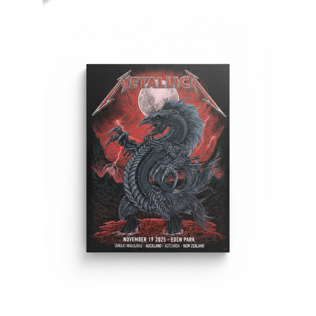 Metallica Dragon Concert Poster Black Red Design November 19 2025 Auckland New Zealand Eden Park - Zonebrick.com