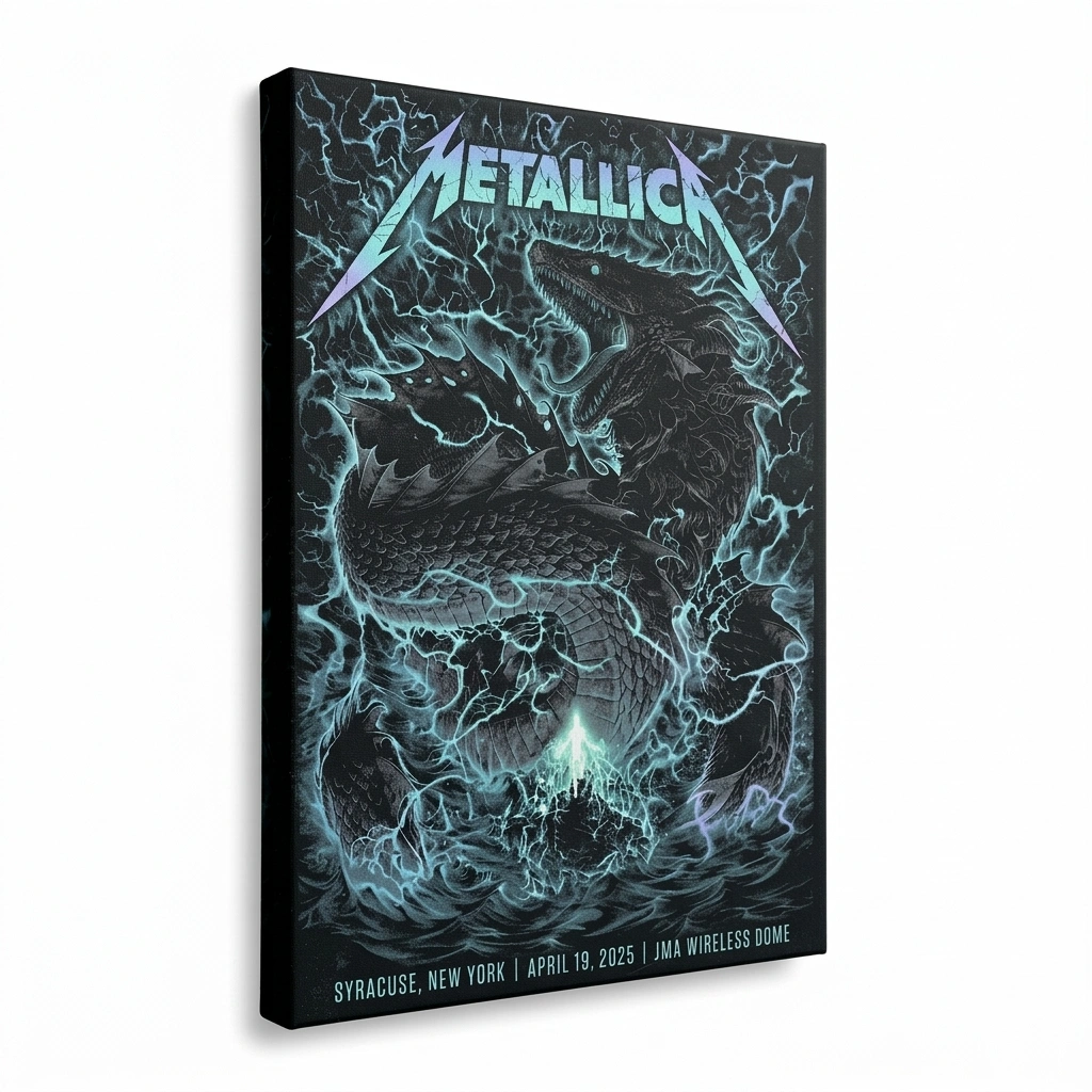 Metallica Dragon Lightning Tour Poster Art Print 1 - Zonebrick.com