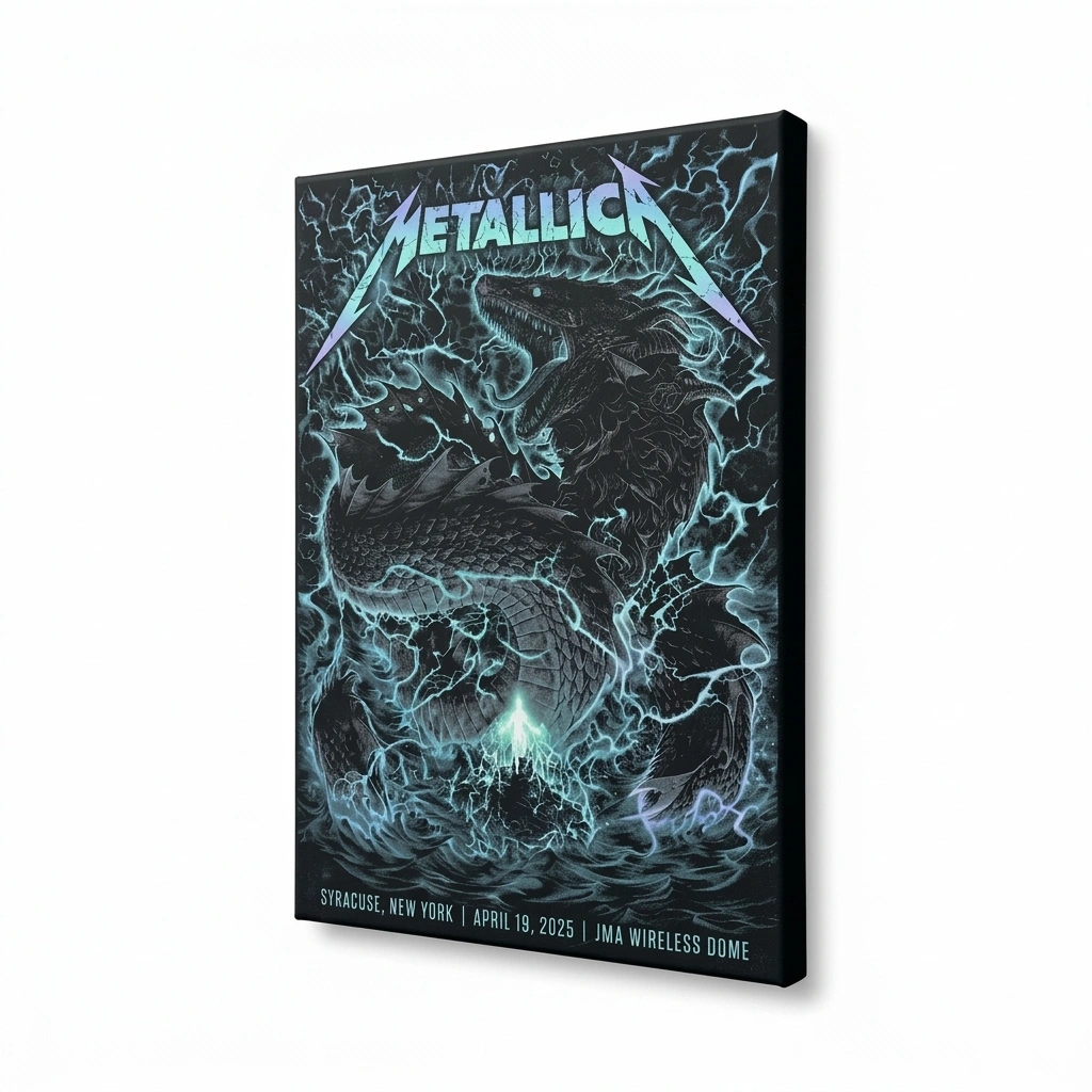 Metallica Dragon Lightning Tour Poster Art Print 2 - Zonebrick.com