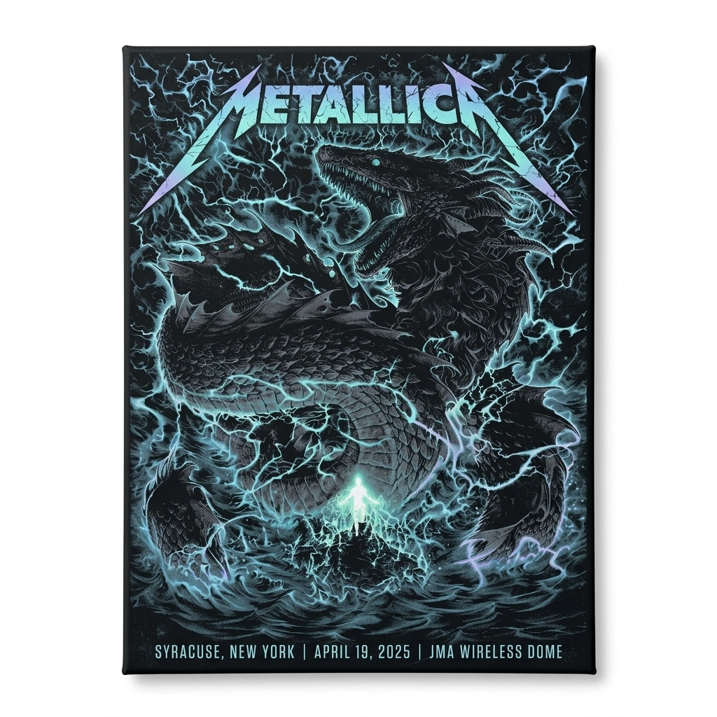 Metallica Dragon Lightning Tour Poster Art Print - Zonebrick.com