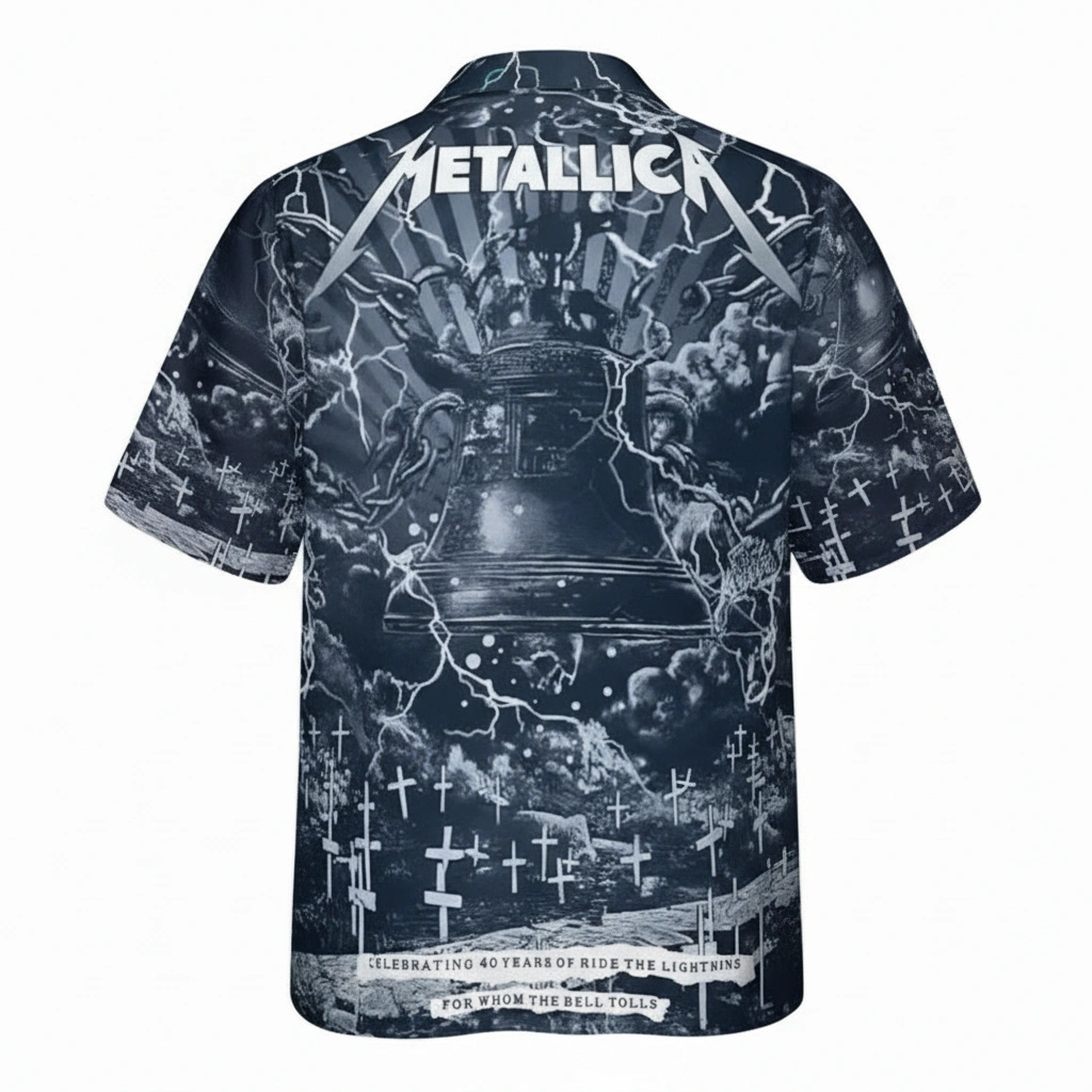 Metallica Electric Chair Lightning Print Hawaiian Shirt 2 - Zonebrick.com