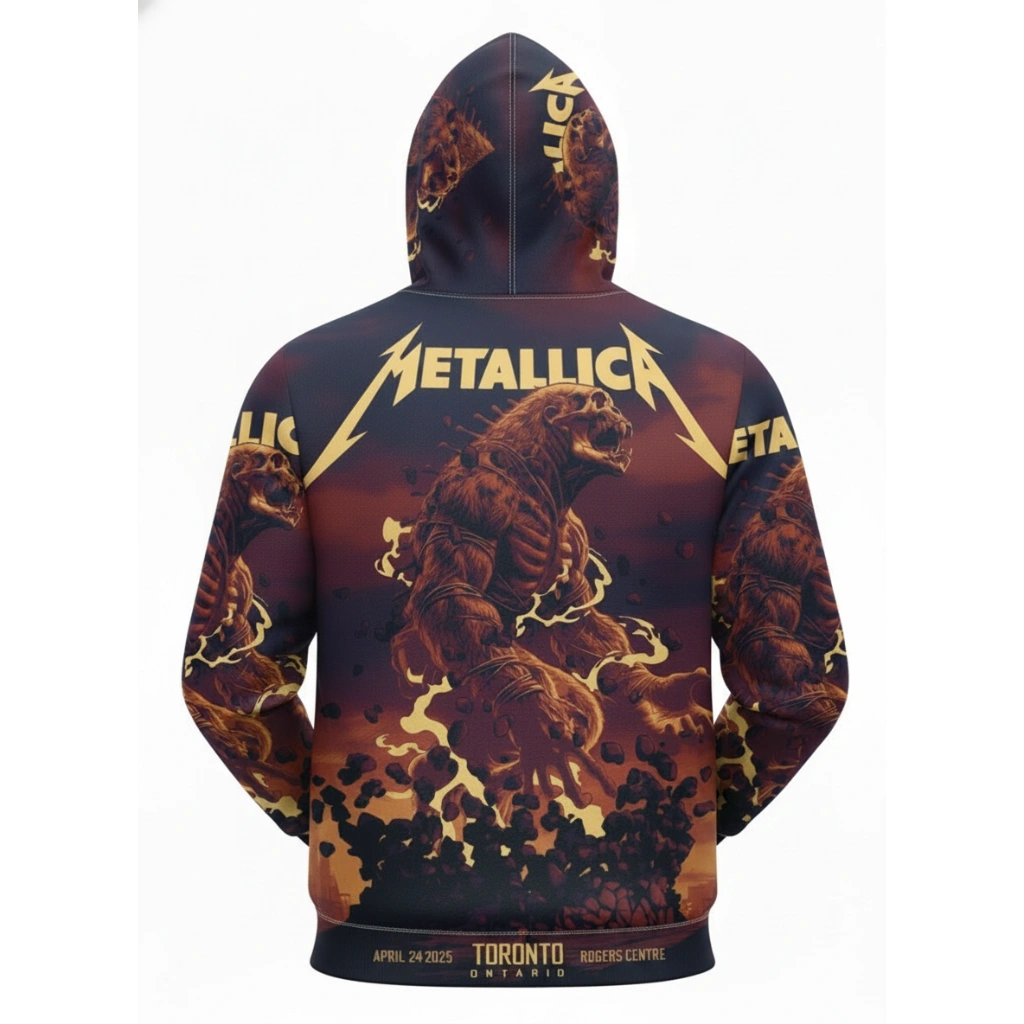 Metallica Monster Tour Hoodie Dark Orange And Black Concert 2 - Zonebrick.com