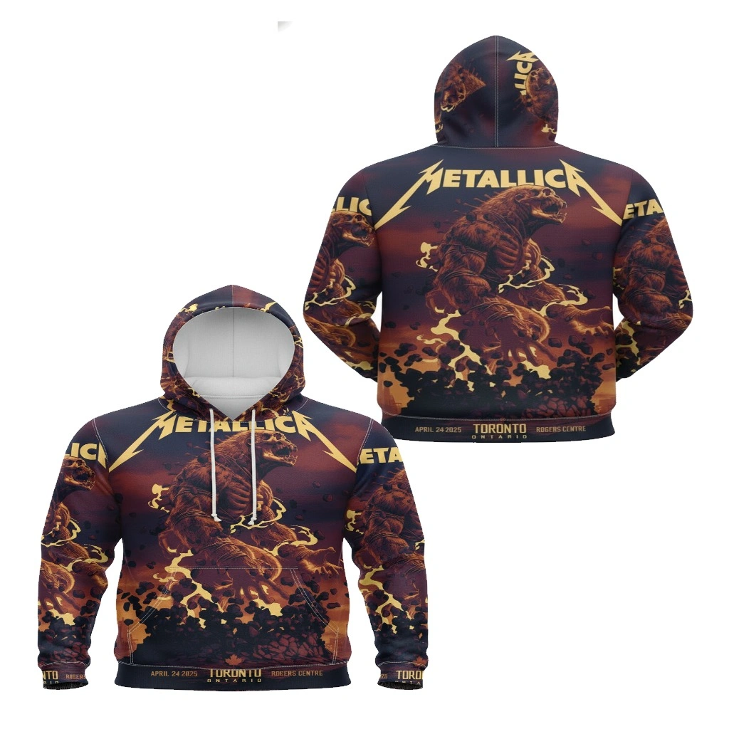 Metallica Monster Tour Hoodie Dark Orange And Black Concert - Zonebrick.com